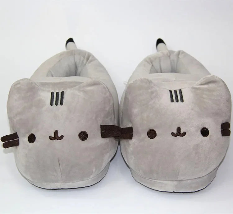 Pantufa Unissex Gato Cartoon Plush Quente Inverno Indoor"